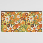 70's Retro Flowers Print Desk Mat Gallery Image 3