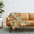 70's Retro Flowers Print Throw Blanket Gallery Image 1