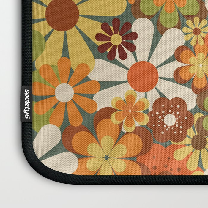 70's Retro Flowers Print Laptop Sleeve Gallery Image 3