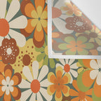 70's Retro Flowers Print Wall Tapestry Gallery Image 3
