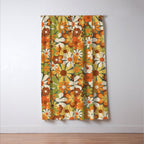 70's Retro Flowers Print Window Curtain Gallery Image 3