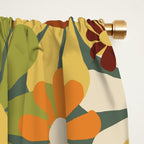 70's Retro Flowers Print Window Curtain Gallery Image 2