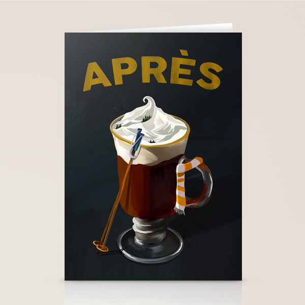 Apres Ski Hot Chocolate Cocktail Stationery Card Gallery Image 1