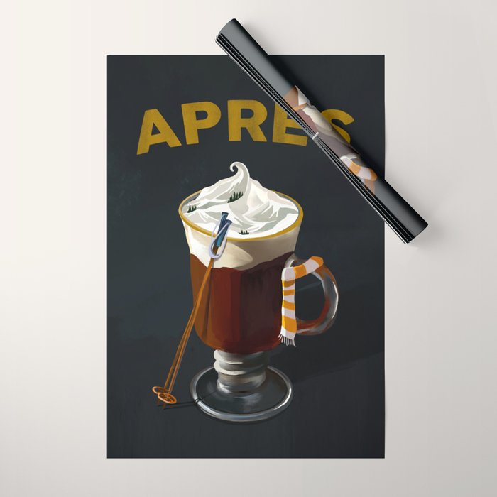 Apres Ski Hot Chocolate Cocktail Wrapping Paper Gallery Image 1