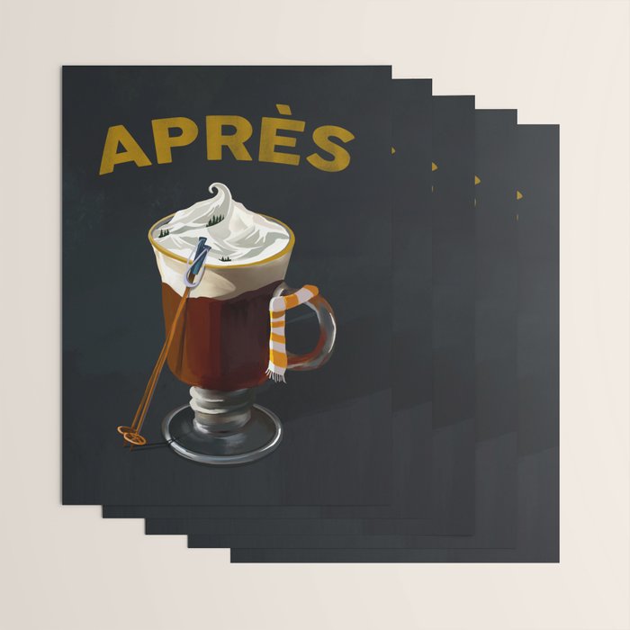 Apres Ski Hot Chocolate Cocktail Wrapping Paper Gallery Image 3