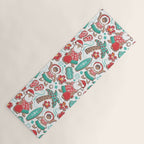 Mele Kalikimaka Hawaiian Christmas gingerbread cookies // white background Yoga Mat Gallery Image 1