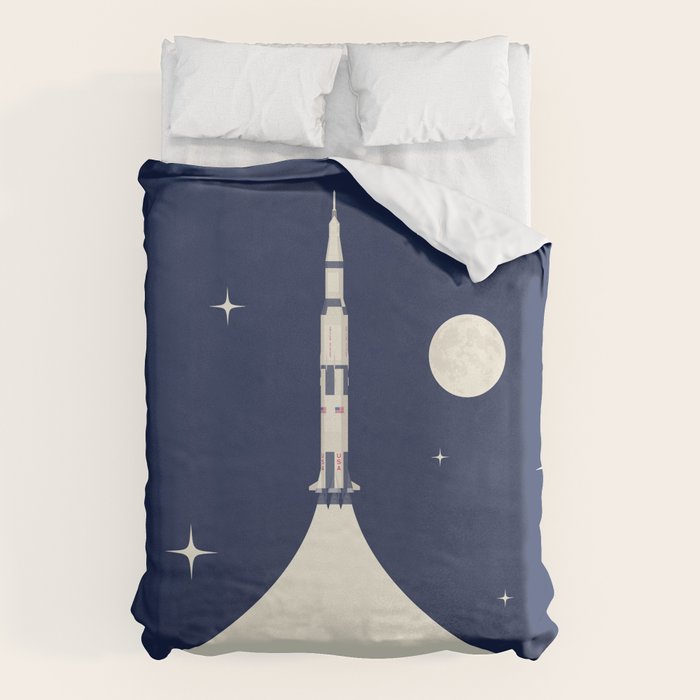 Apollo 11 Space - Saturn Rocket B Duvet Cover Gallery Image 1