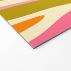 Abstract Wild Stripes Eclectic Pattern in Pink Chartreuse Orange Cream Welcome Mat Gallery Image 2