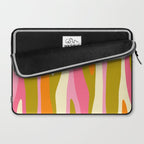 Abstract Wild Stripes Eclectic Pattern in Pink Chartreuse Orange Cream Laptop Sleeve Gallery Image 2