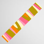 Abstract Wild Stripes Eclectic Pattern in Pink Chartreuse Orange Cream Table Runner Gallery Image 3