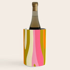 Abstract Wild Stripes Eclectic Pattern in Pink Chartreuse Orange Cream Wine Chiller Gallery Image 1