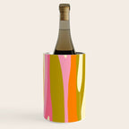 Abstract Wild Stripes Eclectic Pattern in Pink Chartreuse Orange Cream Wine Chiller Gallery Image 2