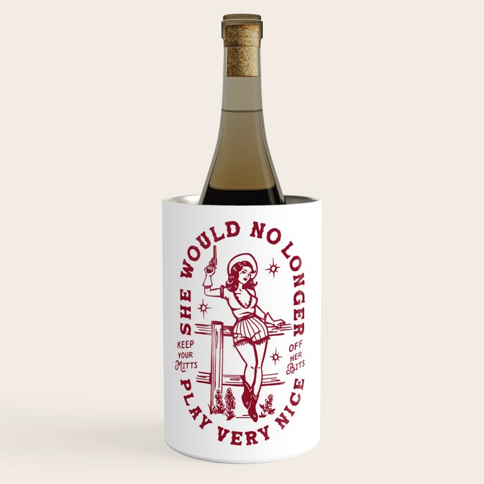 She Would No Longer Play Very Nice: Keep Your Mitts Off Her Bits Wine Chiller Gallery Image 1