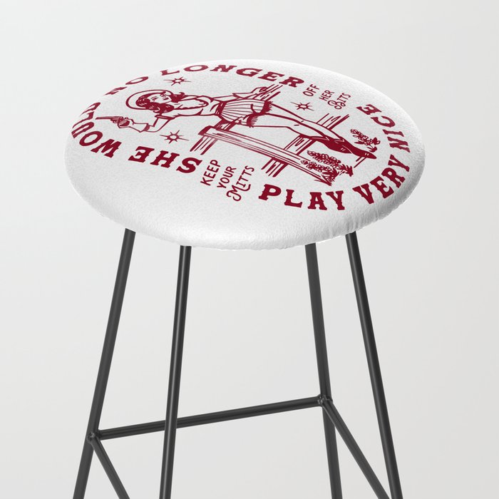 She Would No Longer Play Very Nice: Keep Your Mitts Off Her Bits Stool Gallery Image 2