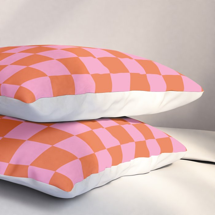 Pink Checker Pattern Pillow Sham Gallery Image 3