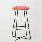 Pink Checker Pattern Stool Gallery Image 1