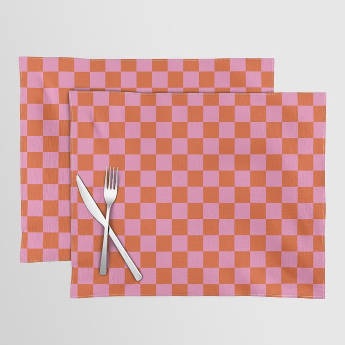 Pink Checker Pattern Placemat Gallery Image 1