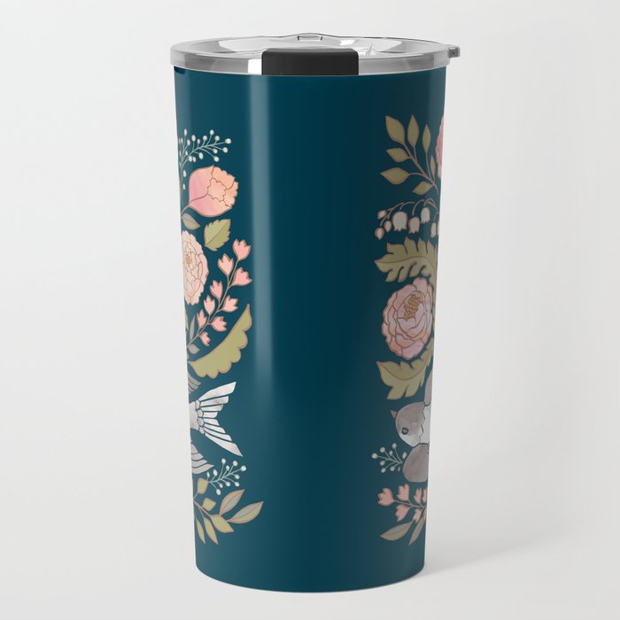 Peony Garden Dove Travel Mug Gallery Image 1