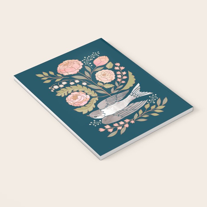 Peony Garden Dove Notebook Gallery Image 3