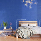 Mid Century Modern Piquet Abstract Multi Pattern in Cobalt and Sea Blue Wallpaper Gallery Image 3