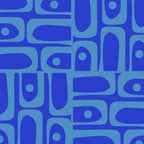 Mid Century Modern Piquet Abstract Multi Pattern in Cobalt and Sea Blue Coffee Mug Gallery Image 2