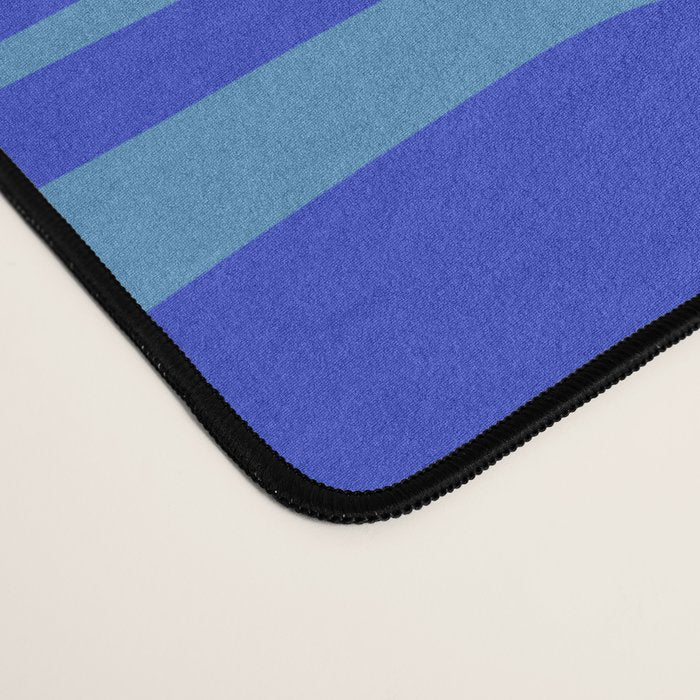 Mid Century Modern Piquet Abstract Multi Pattern in Cobalt and Sea Blue Desk Mat Gallery Image 4