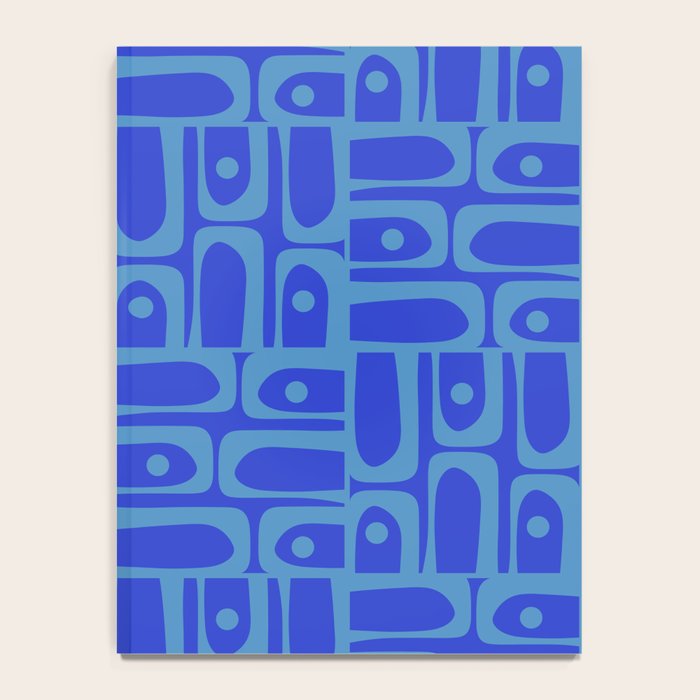 Mid Century Modern Piquet Abstract Multi Pattern in Cobalt and Sea Blue Notebook Gallery Image 4