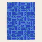 Mid Century Modern Piquet Abstract Multi Pattern in Cobalt and Sea Blue Poster Gallery Image 4