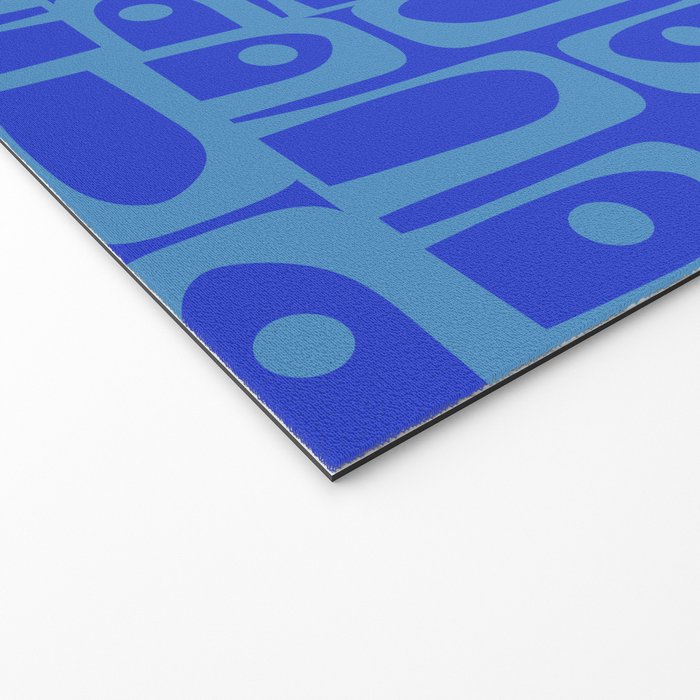 Mid Century Modern Piquet Abstract Multi Pattern in Cobalt and Sea Blue Welcome Mat Gallery Image 2