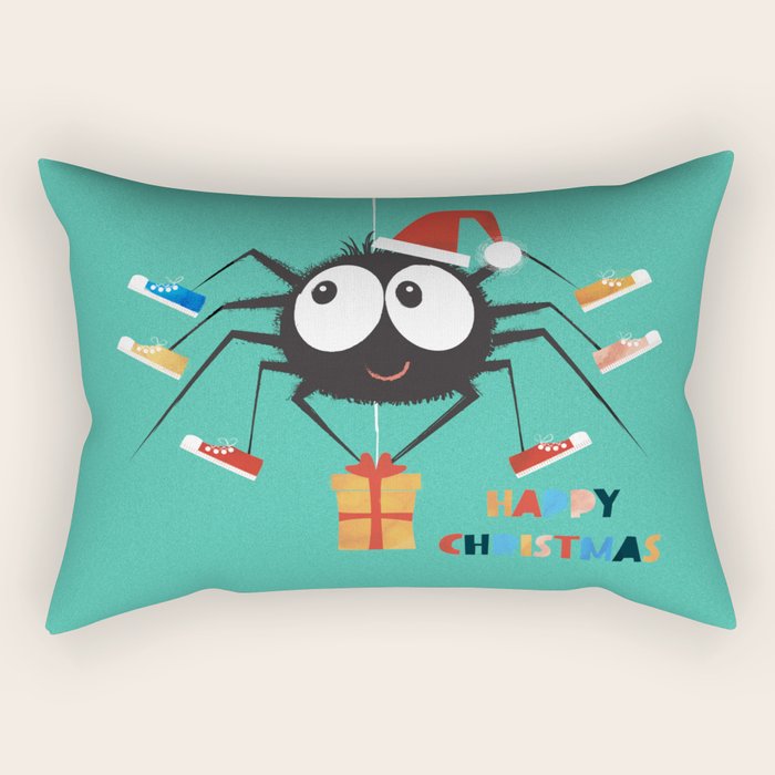 Happy Christmas Santa Spider Rectangular Pillow Gallery Image 2