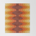Retro 70s Style Geometric Sonic Wave Pattern 222 Orange Brown and Yellow Throw Blanket Gallery Image 2