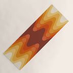 Retro 70s Style Geometric Sonic Wave Pattern 222 Orange Brown and Yellow Yoga Mat Gallery Image 1