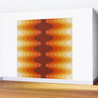 Retro 70s Style Geometric Sonic Wave Pattern 222 Orange Brown and Yellow Wall Mural Gallery Image 2
