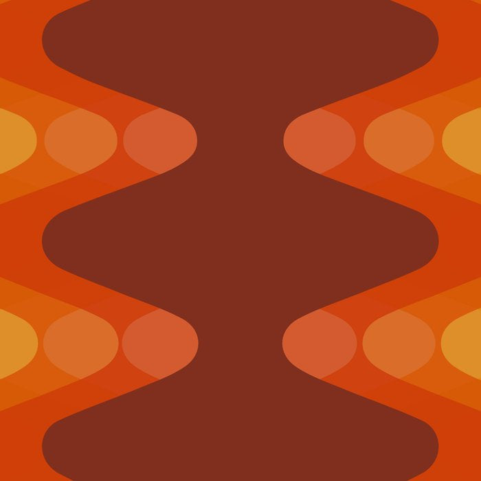 Retro 70s Style Geometric Sonic Wave Pattern 222 Orange Brown and Yellow Coffee Mug Gallery Image 2