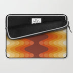 Retro 70s Style Geometric Sonic Wave Pattern 222 Orange Brown and Yellow Laptop Sleeve Gallery Image 2