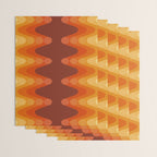 Retro 70s Style Geometric Sonic Wave Pattern 222 Orange Brown and Yellow Wrapping Paper Gallery Image 3