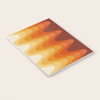Retro 70s Style Geometric Sonic Wave Pattern 222 Orange Brown and Yellow Notebook Gallery Image 3