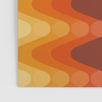 Retro 70s Style Geometric Sonic Wave Pattern 222 Orange Brown and Yellow Poster Gallery Image 3