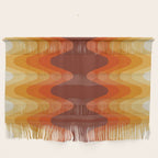 Retro 70s Style Geometric Sonic Wave Pattern 222 Orange Brown and Yellow Wall Hanging Gallery Image 1