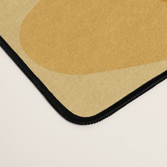 Retro 70s Style Geometric Sonic Wave Pattern 222 Orange Brown and Yellow Desk Mat Gallery Image 4