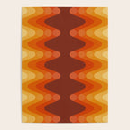 Retro 70s Style Geometric Sonic Wave Pattern 222 Orange Brown and Yellow Poster Gallery Image 4
