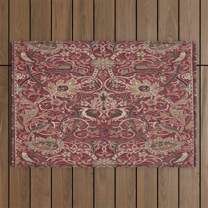 William Morris Bullerswood Red,No.2, Outdoor Rug Gallery Image 1