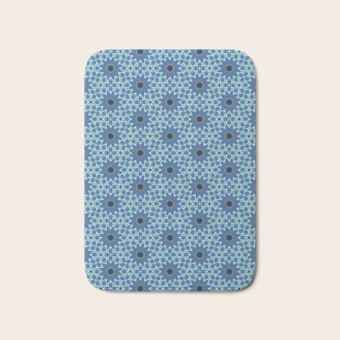Midnight Blue Starburst Mosaic Bath Mat Gallery Image 1