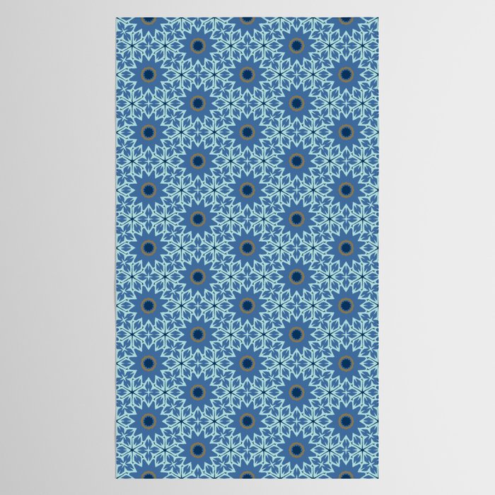 Midnight Blue Starburst Mosaic Tablecloth Gallery Image 2