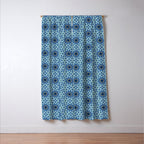 Midnight Blue Starburst Mosaic Window Curtain Gallery Image 3
