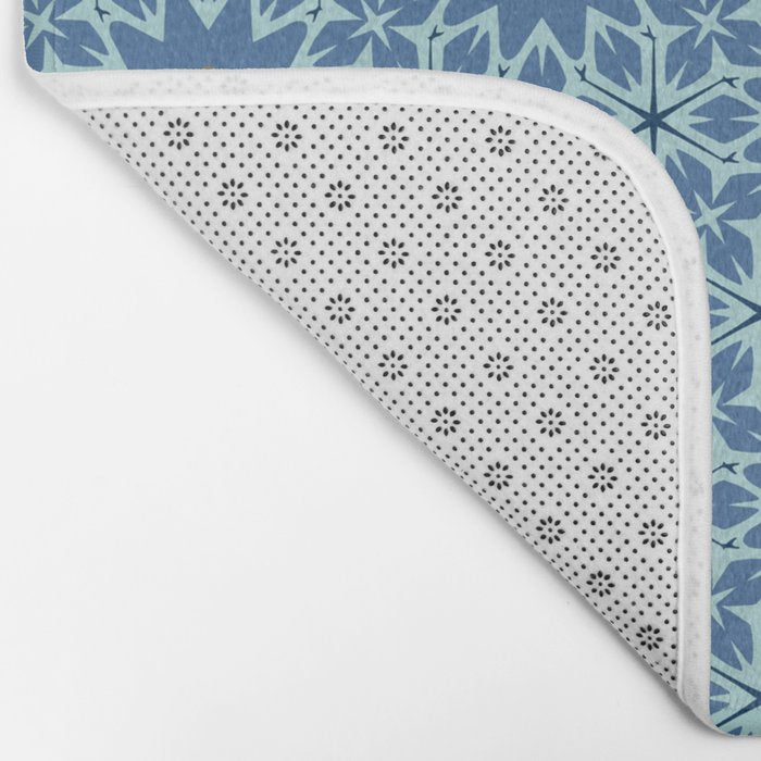 Midnight Blue Starburst Mosaic Bath Mat Gallery Image 2