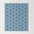 Midnight Blue Starburst Mosaic Throw Blanket Gallery Image 2