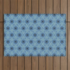Midnight Blue Starburst Mosaic Outdoor Rug Gallery Image 1