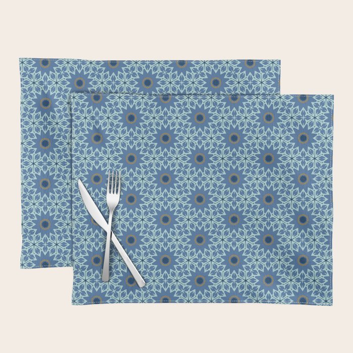 Midnight Blue Starburst Mosaic Placemat Gallery Image 1