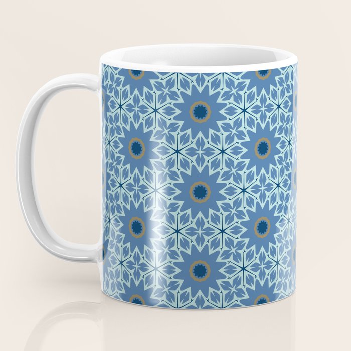 Midnight Blue Starburst Mosaic Coffee Mug Gallery Image 3